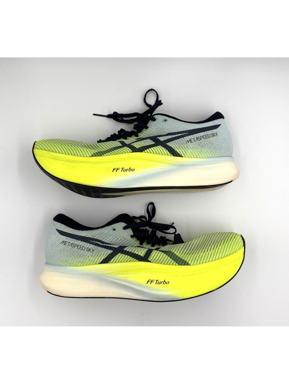 ASICS Metaspeed Sky+ Men's Size 9 Hazard Green Sky Carbon Running Shoes EUC